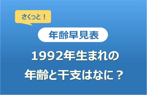 1992 年 干支|【図解】1992年（平成4年）生まれ｜干支・命式・九星・年齢・ 